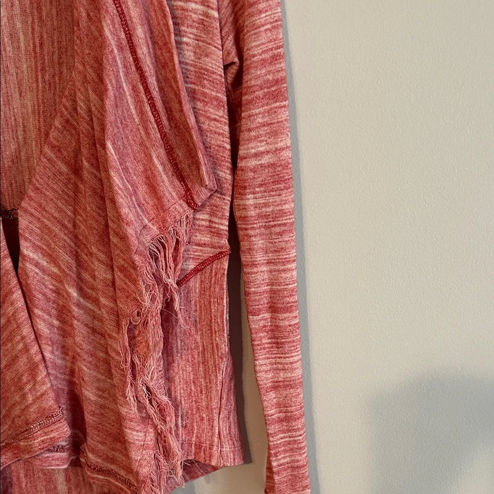 Free People Red/pink Draped Cardigan with hook closure. Back bow. Small. - Picture 6 of 8